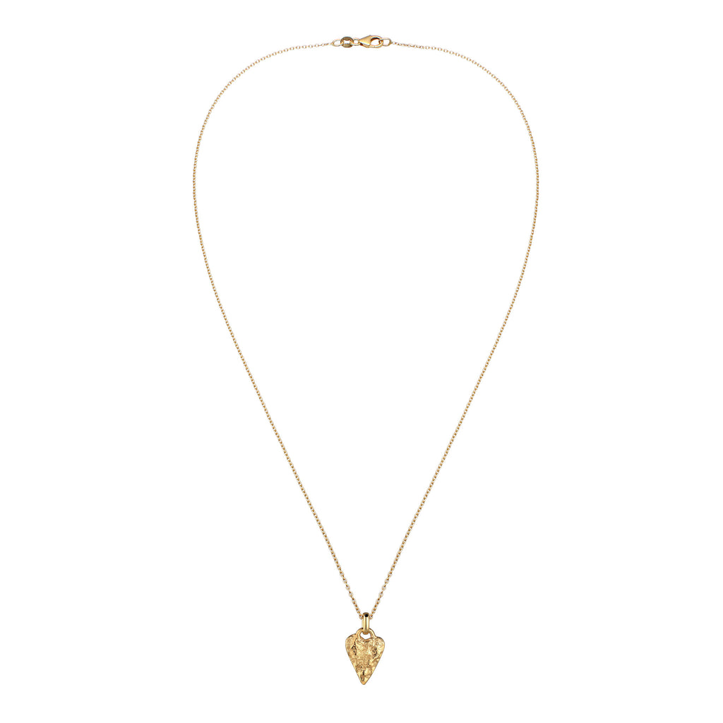 Gold - Elli | Halskette | Herz-Anhänger Organic | 925 Sterling Silber vergoldet