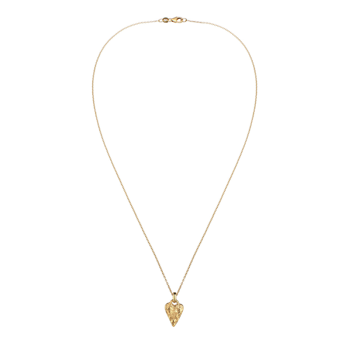 Gold - Elli | Halskette | Herz-Anhänger Organic | 925 Sterling Silber vergoldet