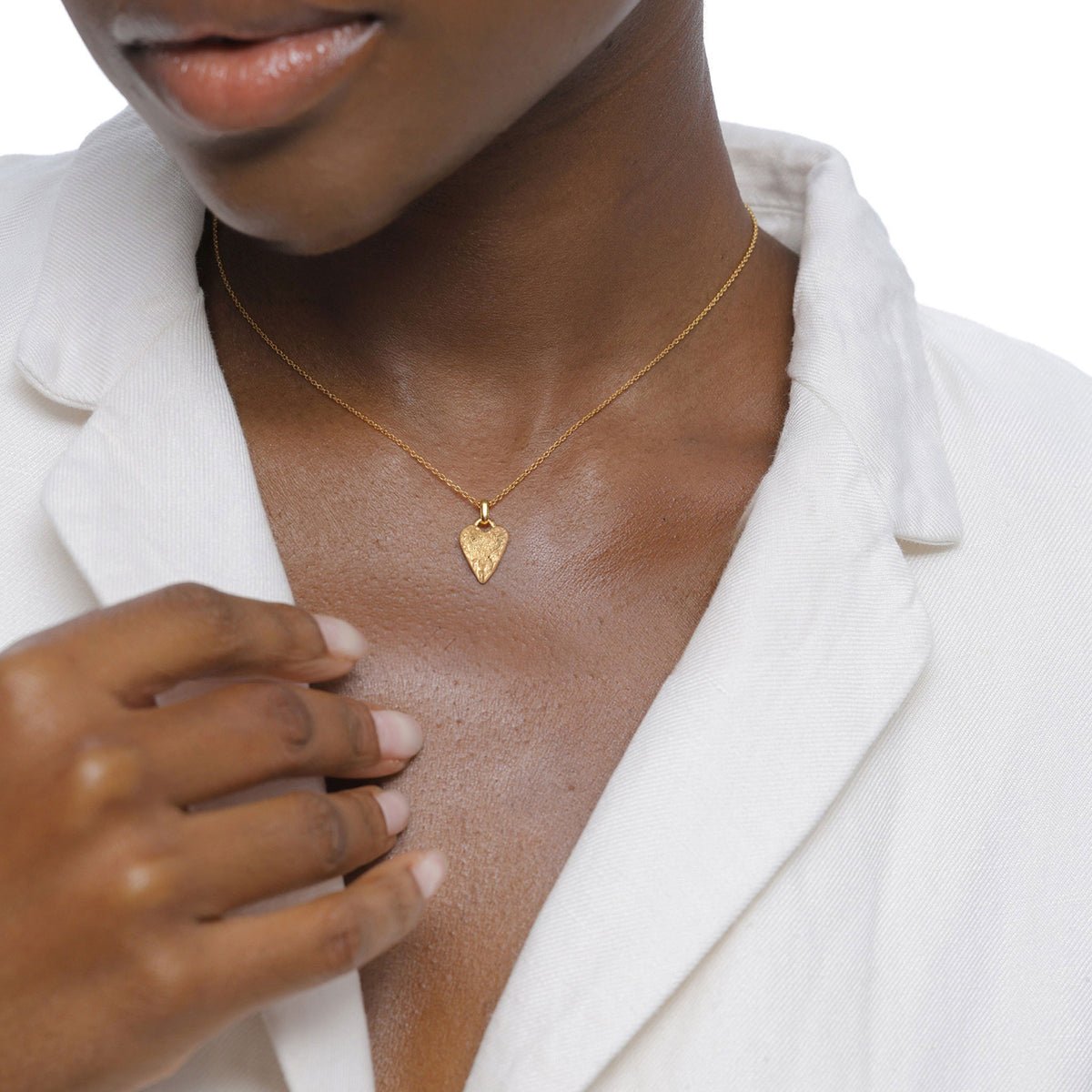 Gold - Elli | Halskette | Herz-Anhänger Organic | 925 Sterling Silber vergoldet