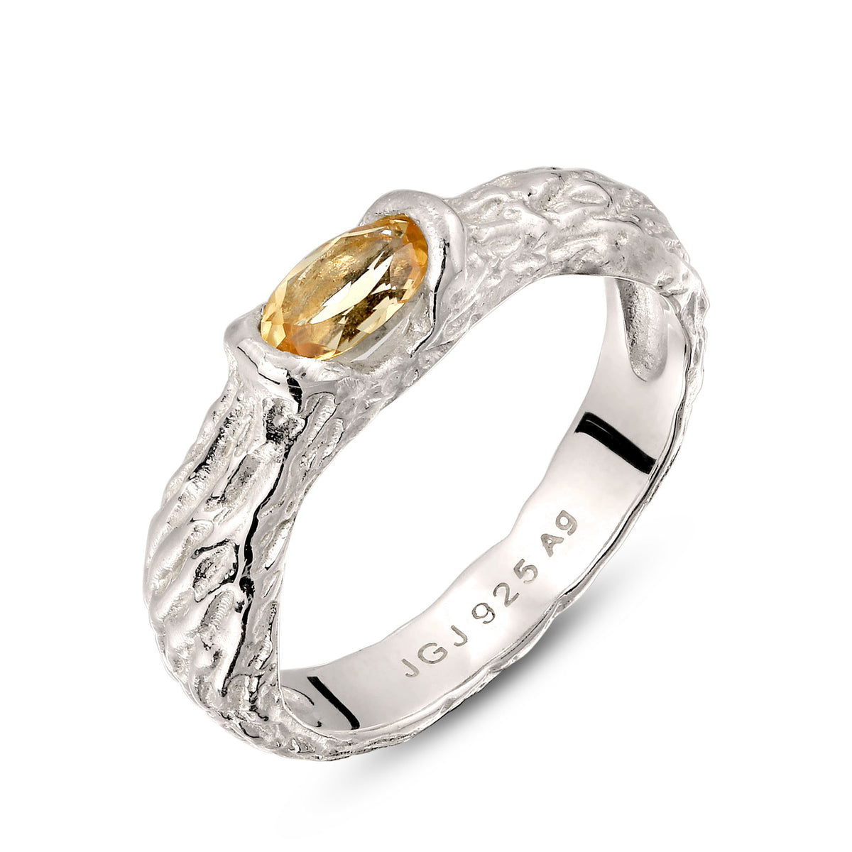 Silber - Elli | Ring Organic | Citrin (Gelb) | 925 Sterling Silber