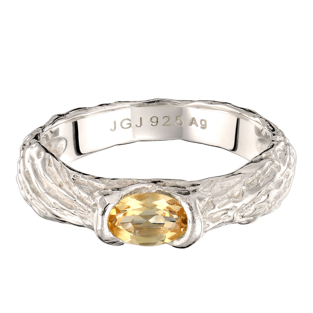 Silber - Elli | Ring Organic | Citrin (Gelb) | 925 Sterling Silber