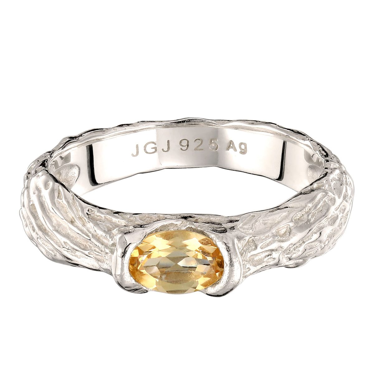 Silber - Elli | Ring Organic | Citrin (Gelb) | 925 Sterling Silber