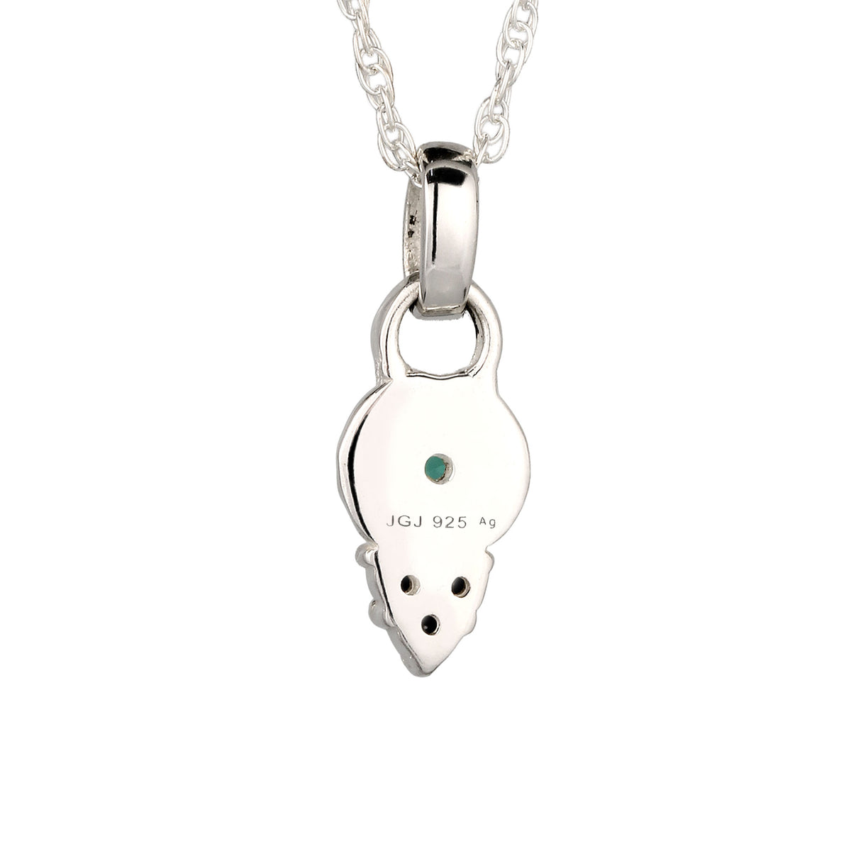 Silber - Elli | Halskette | Synthetischer Smaragd & Zirkonia | 925 Sterling Silber