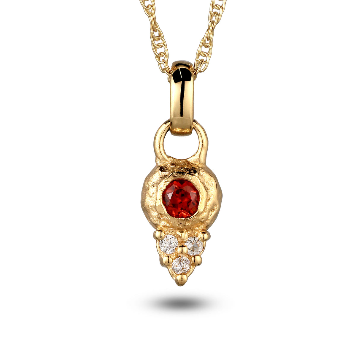 Gold - Elli | Halskette | Topas & Granat Dunkelrot | 925 Sterling Silber vergoldet