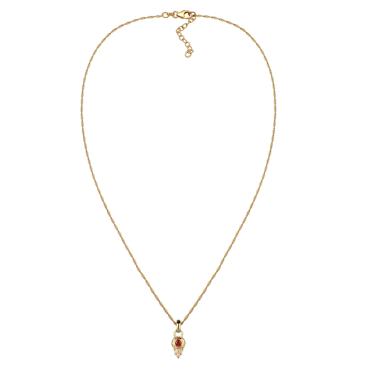 Gold - Elli | Halskette | Topas & Granat Dunkelrot | 925 Sterling Silber vergoldet