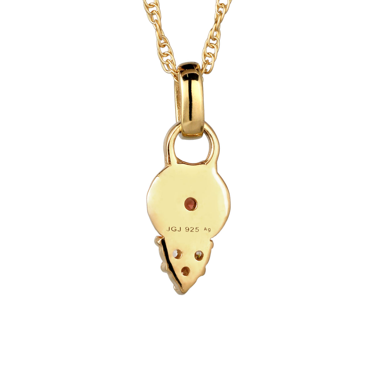 Gold - Elli | Halskette | Topas & Granat Dunkelrot | 925 Sterling Silber vergoldet
