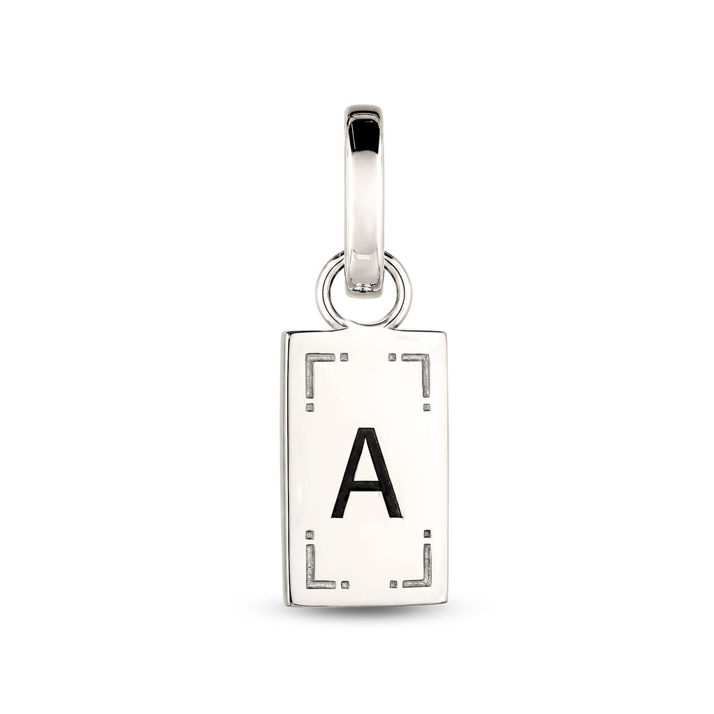 Silber - Elli | Charm Rechteck | Gravur | 925 Sterling Silber