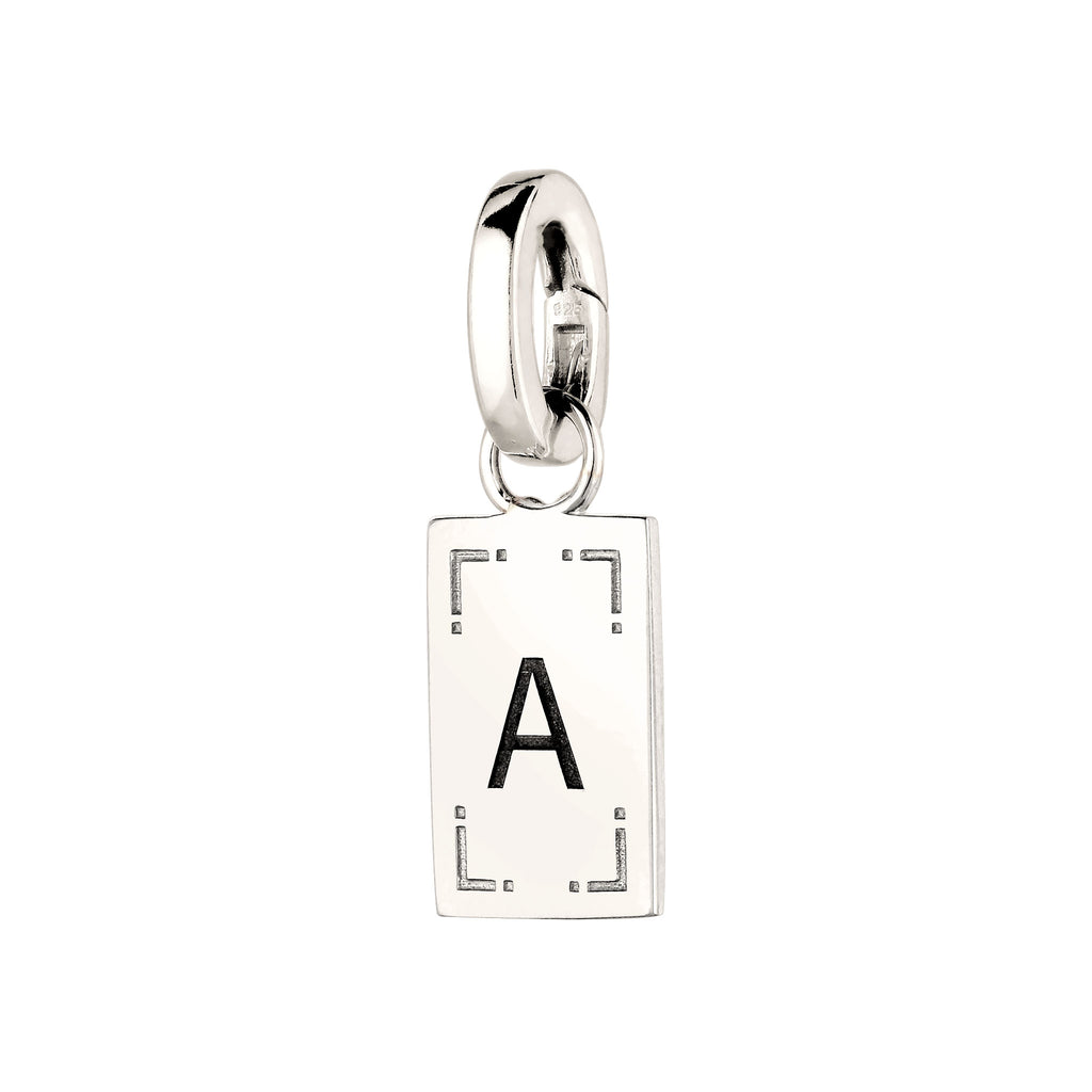 Silber - Elli | Charm Rechteck | Gravur | 925 Sterling Silber