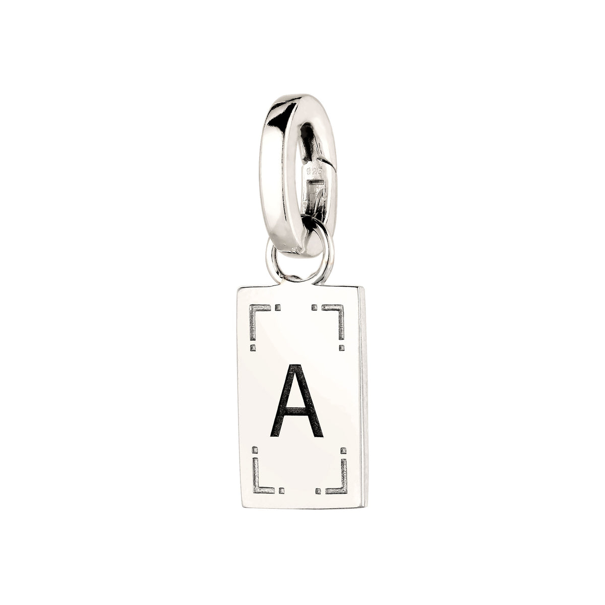Silber - Elli | Charm Rechteck | Gravur | 925 Sterling Silber