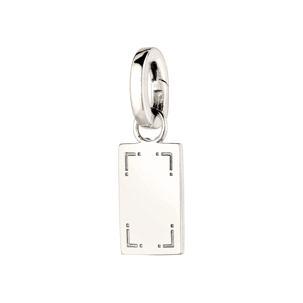 Silber - Elli | Charm Rechteck | Gravur | 925 Sterling Silber