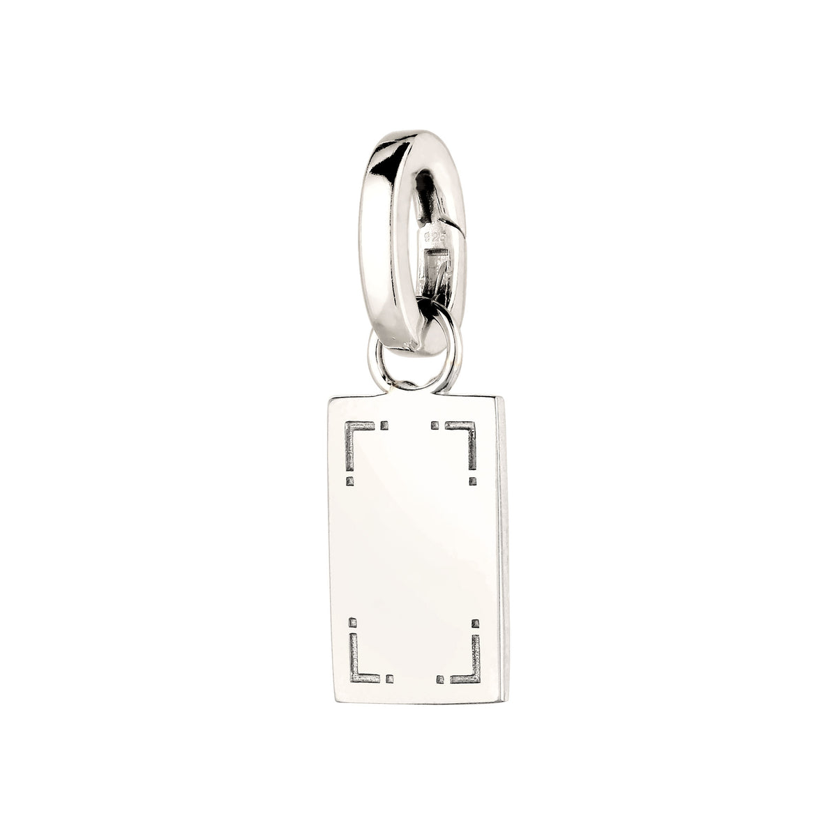 Silber - Elli | Charm Rechteck | Gravur | 925 Sterling Silber