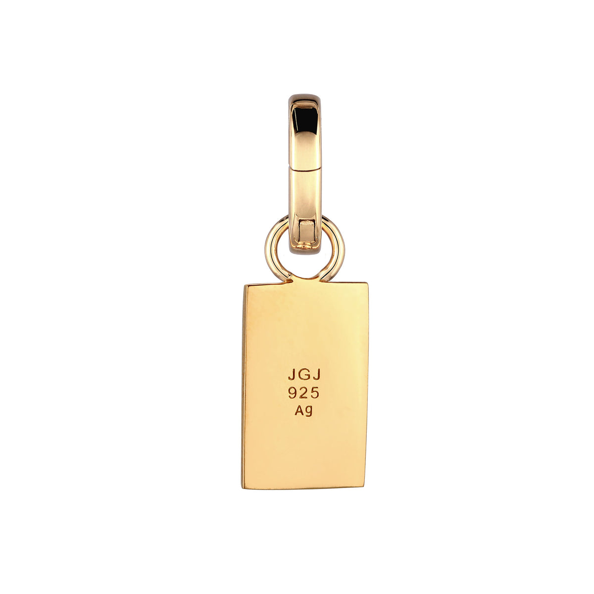 Gold - Elli | Charm Rechteck | Gravur | 925 Sterling Silber vergoldet