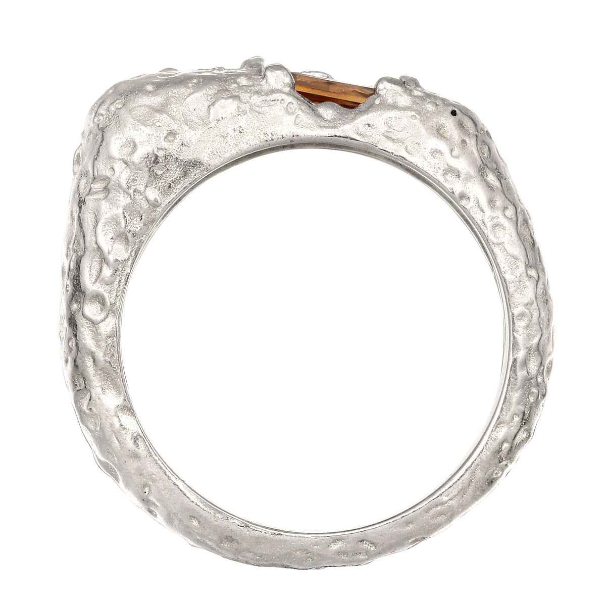 Silber - Elli | Ring Asymmetrie | Zirkonia Braun | 925 Sterling Silber