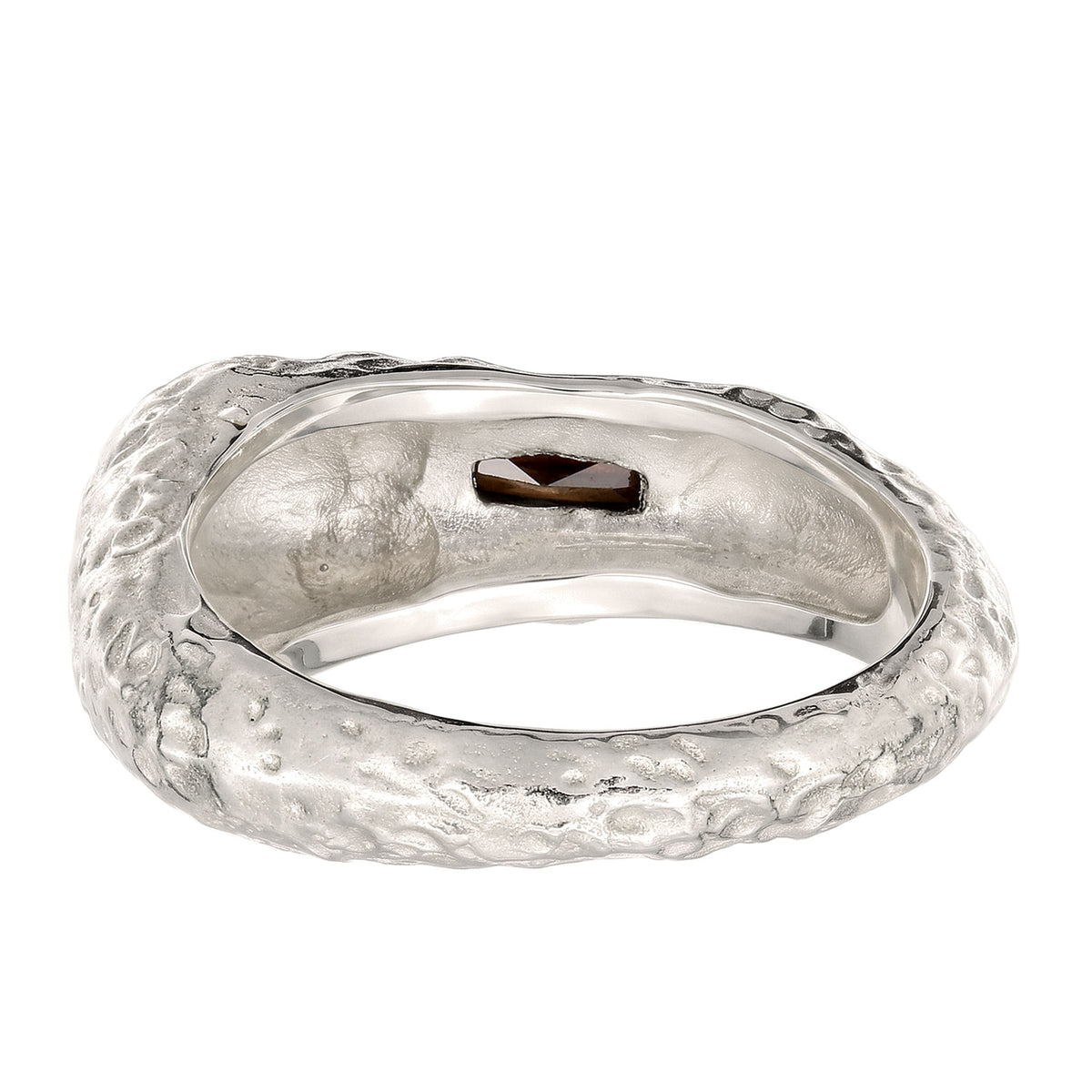 Silber - Elli | Ring Asymmetrie | Zirkonia Braun | 925 Sterling Silber
