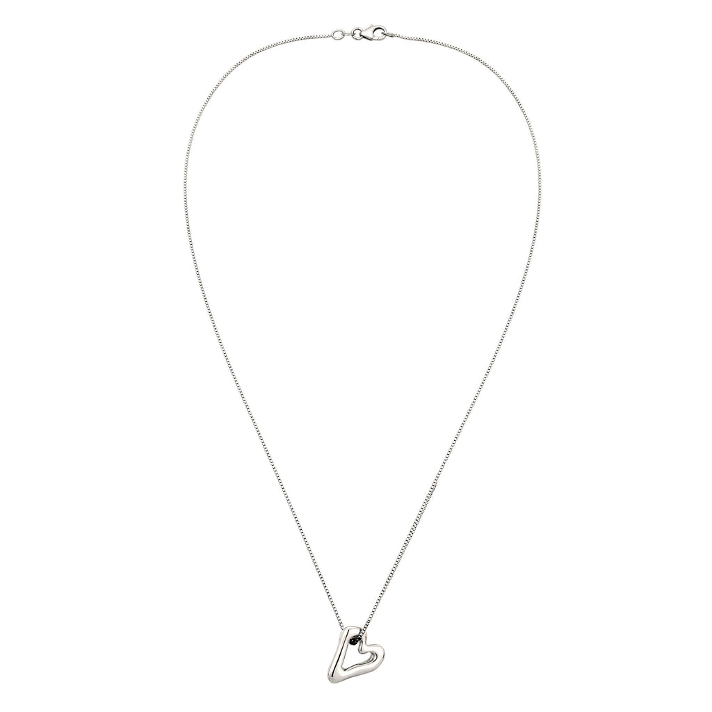 Silber - Elli | Halskette mit Herzanhänger | Organic | 925 Sterling Silber