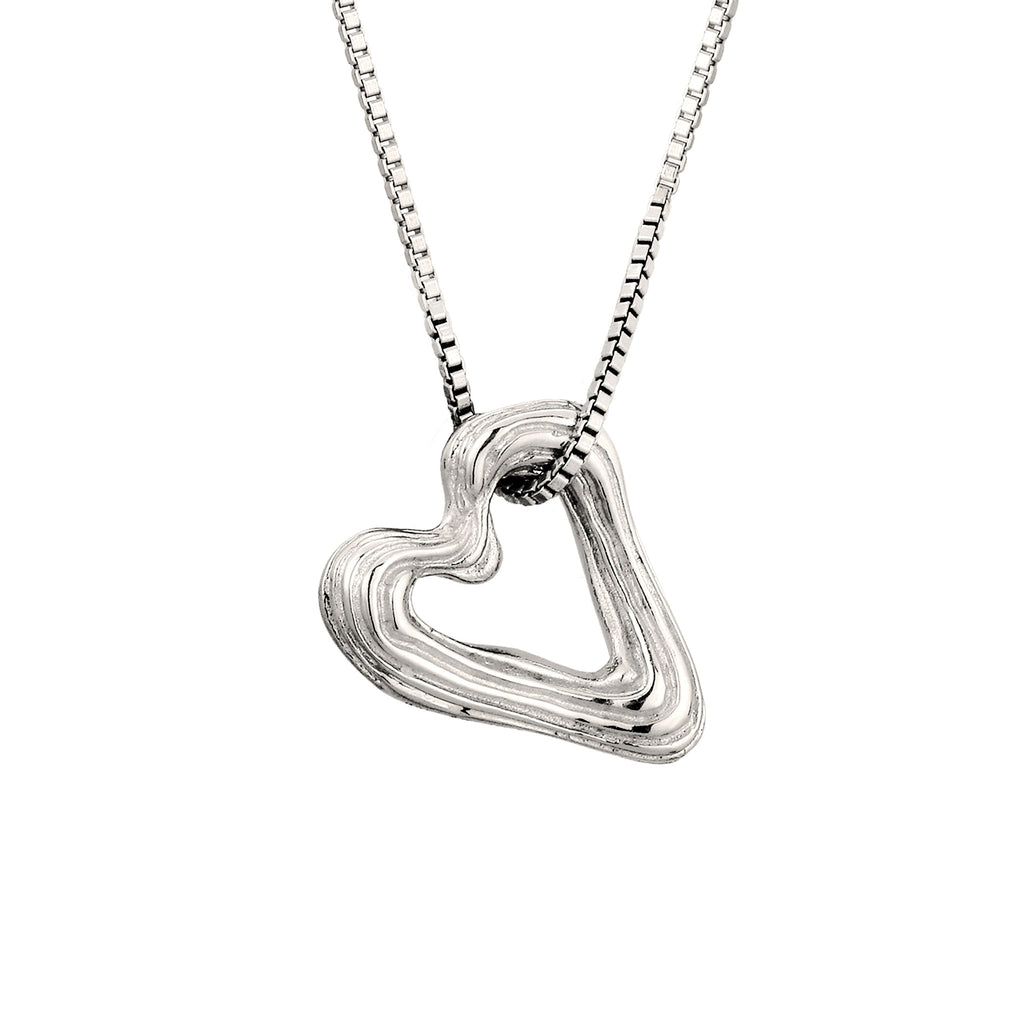 Silber - Elli | Halskette mit Herzanhänger | Organic | 925 Sterling Silber