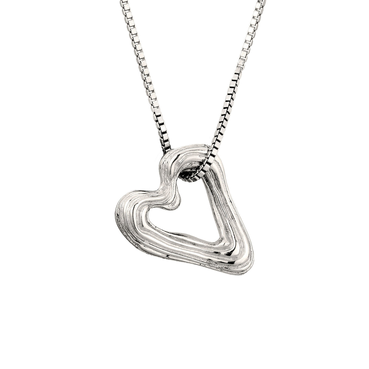 Silber - Elli | Halskette mit Herzanhänger | Organic | 925 Sterling Silber