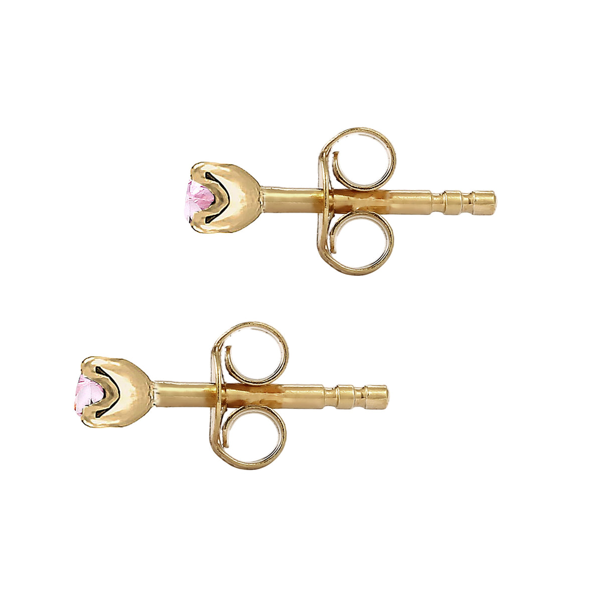 Gold - Elli PREMIUM | Ohrstecker | Saphir Synthetik Rosa | 375 Gelbgold
