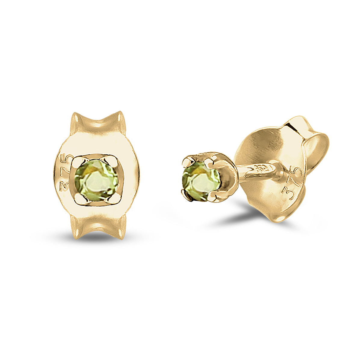 Gold - Elli PREMIUM | Ohrstecker | Peridot (Hellgrün) | 375 Gelbgold