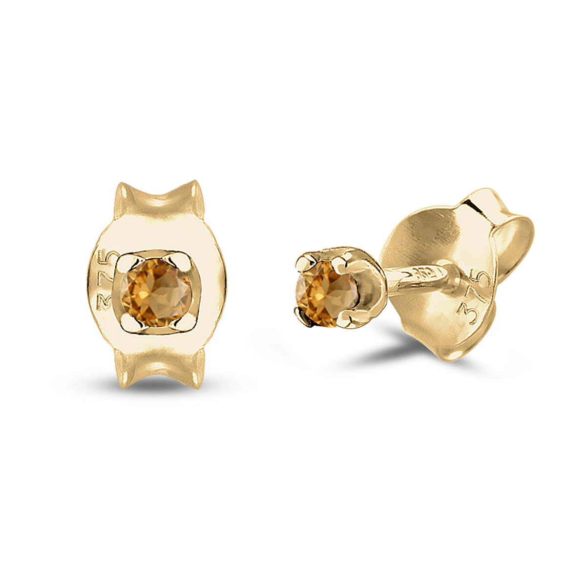 Gold - Elli PREMIUM | Ohrstecker | Citrin (Gelb) | 375 Gelbgold