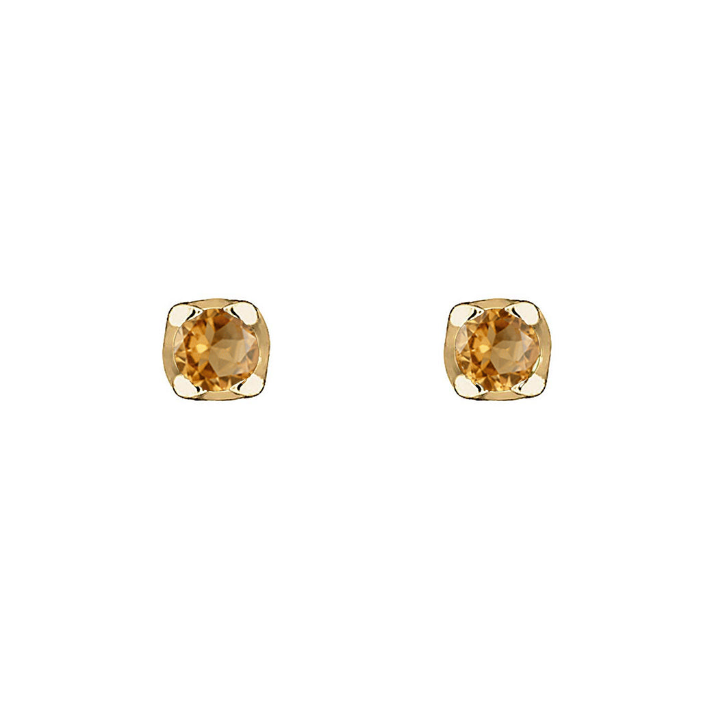 Gold - Elli PREMIUM | Ohrstecker | Citrin (Gelb) | 375 Gelbgold