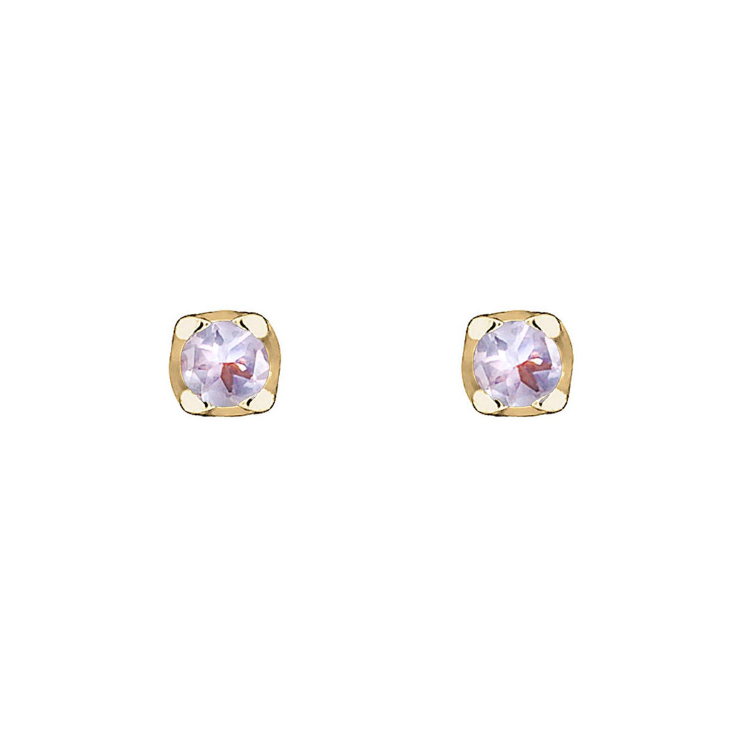 Gold - Elli PREMIUM | Ohrstecker | Tanzanit (Lila) | 375 Gelbgold