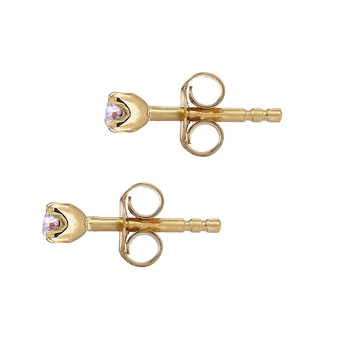 Gold - Elli PREMIUM | Ohrstecker | Tanzanit (Lila) | 375 Gelbgold