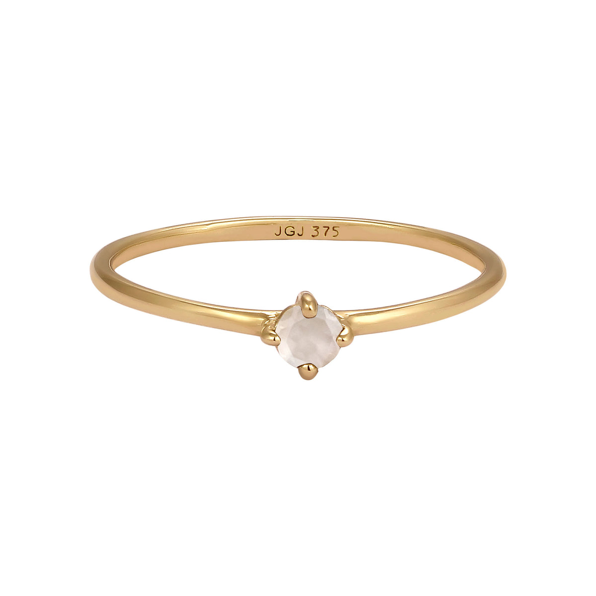Gold - Elli PREMIUM | Solitär-Ring | Mondstein | 375 Gelbgold