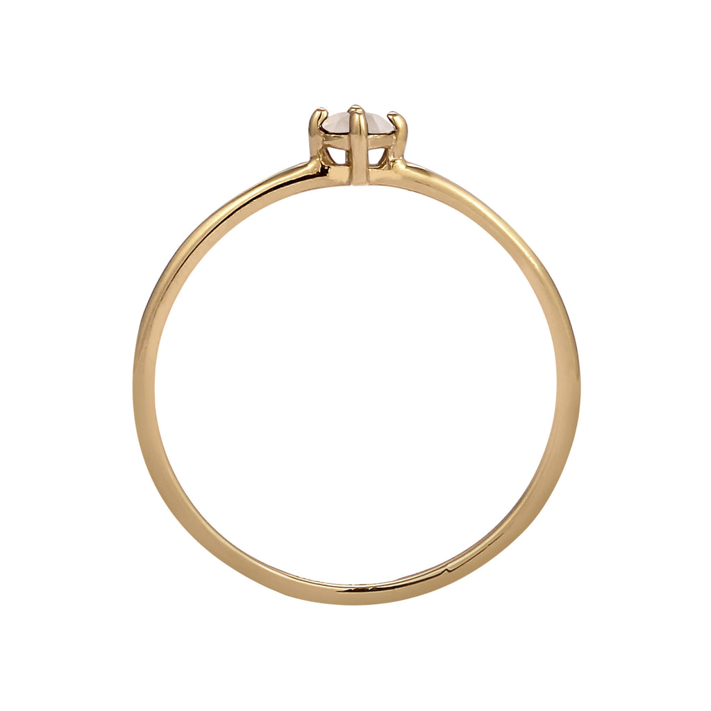Gold - Elli PREMIUM | Solitär-Ring | Mondstein | 375 Gelbgold