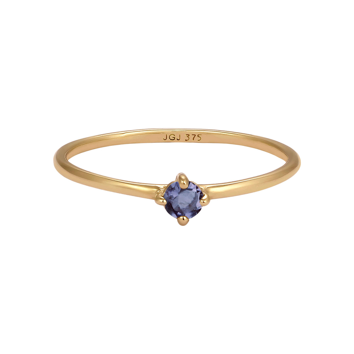 Gold - Elli PREMIUM | Solitär-Ring | Lolith (Lila) | 375 Gelbgold