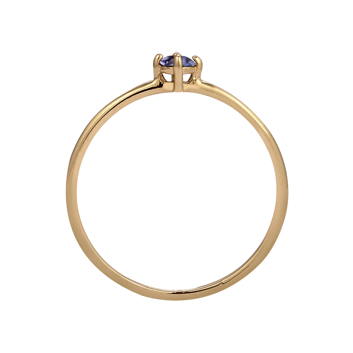 Gold - Elli PREMIUM | Solitär-Ring | Lolith (Lila) | 375 Gelbgold