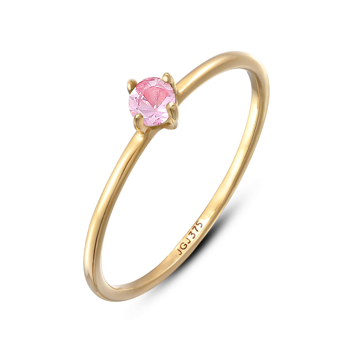 Gold - Elli PREMIUM | Solitär-Ring | Saphir Rosa | 375 Gelbgold
