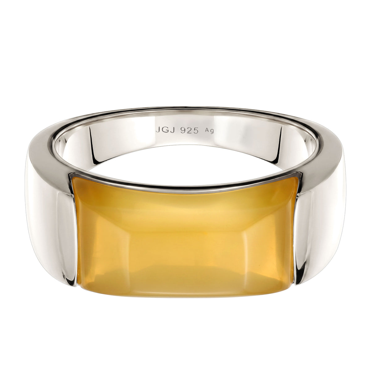 Silber - Elli | Ring | Resin Gelb | 925 Sterling Silber