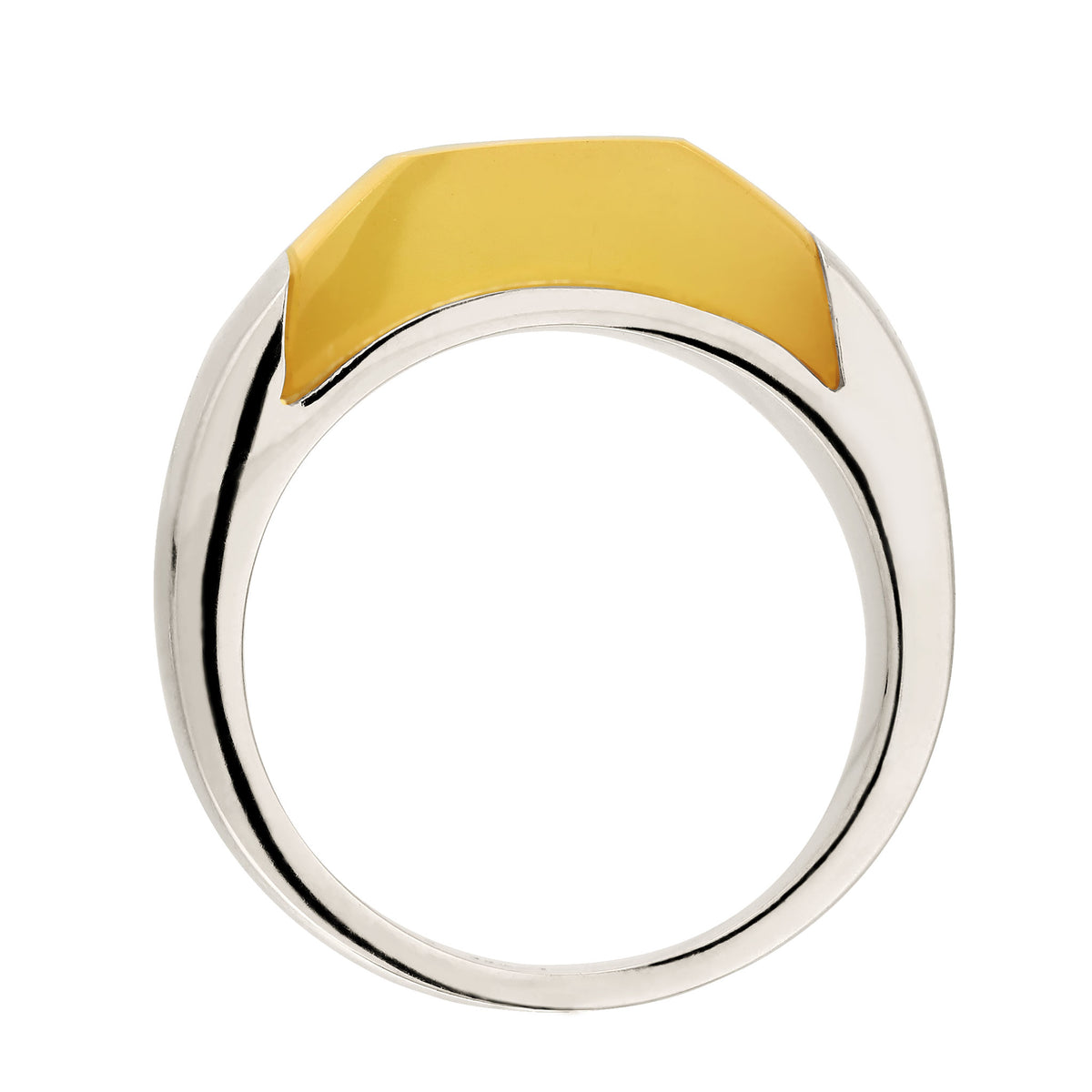 Silber - Elli | Ring | Resin Gelb | 925 Sterling Silber