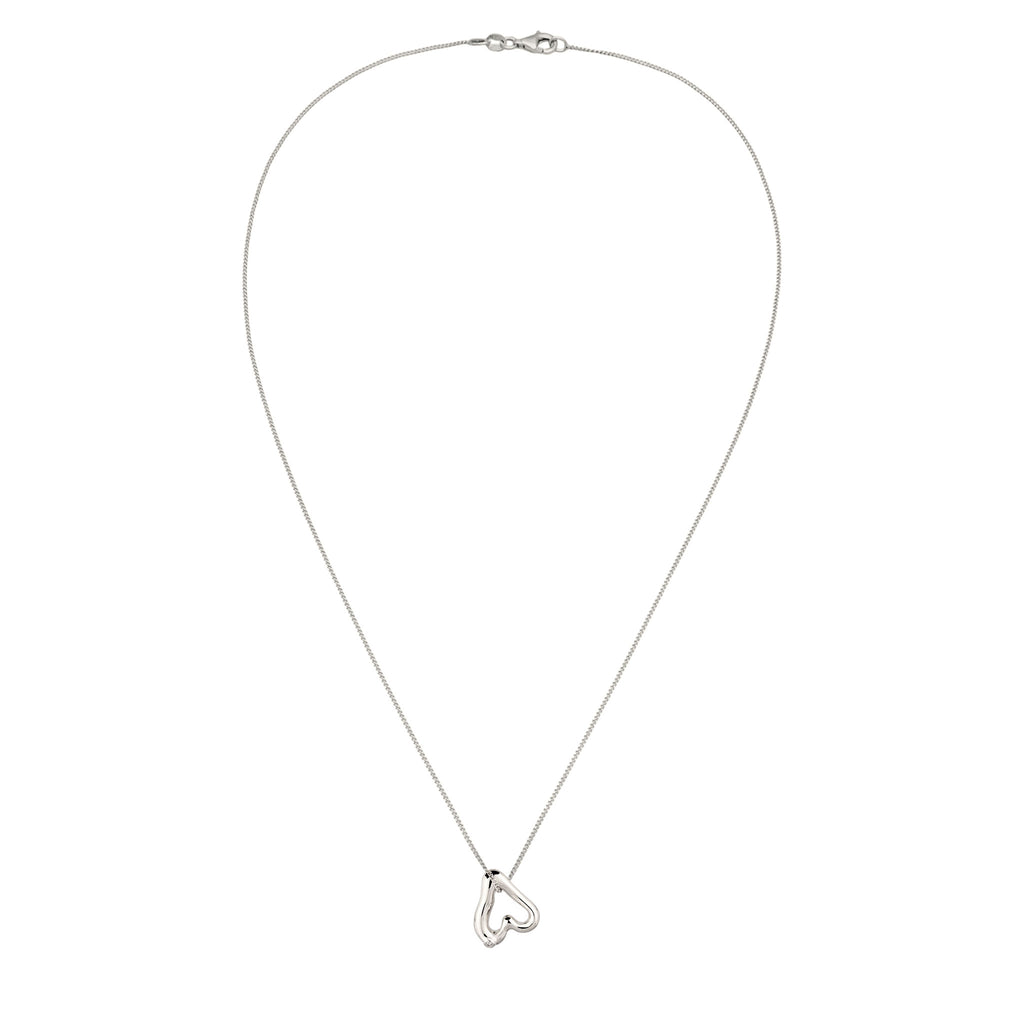 Silber - Elli | Halskette Cut Out Herz | Topas Weiß | 925 Sterling Silber