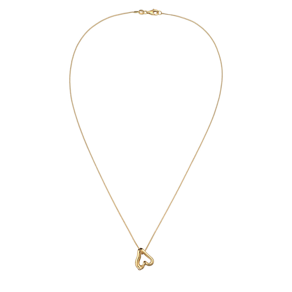 Gold - Elli | Halskette Cut Out Herz | Topas Weiß | 925 Sterling Silber vergoldet