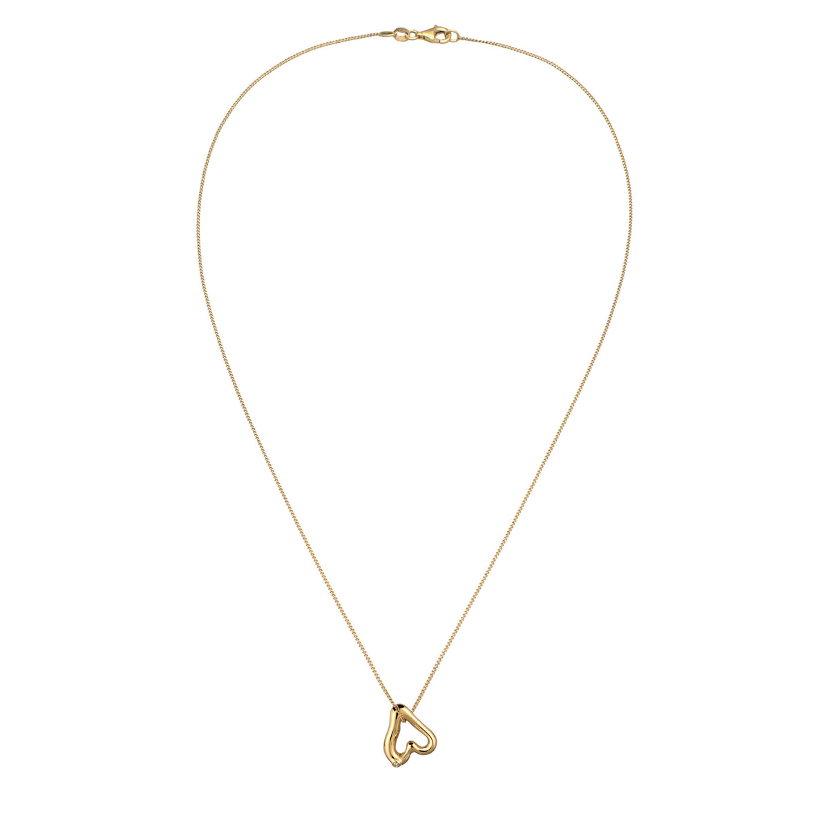 Gold - Elli | Halskette Cut Out Herz | Topas Weiß | 925 Sterling Silber vergoldet