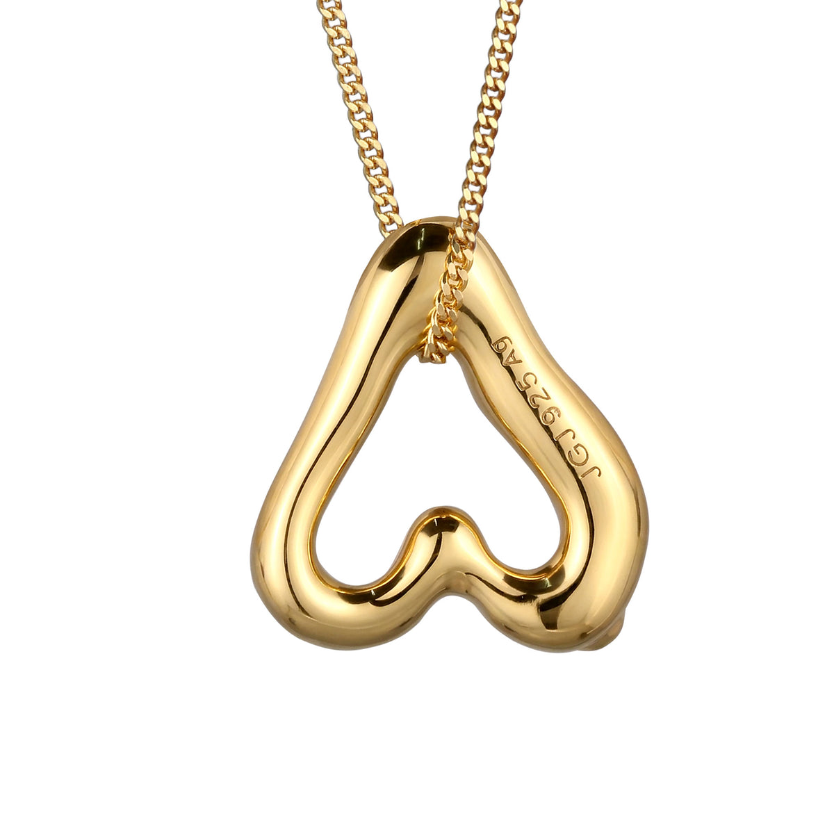 Gold - Elli | Halskette Cut Out Herz | Topas Weiß | 925 Sterling Silber vergoldet