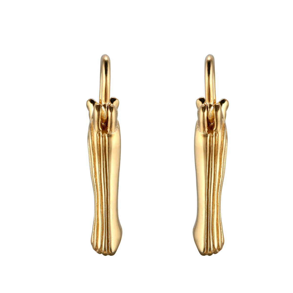 Gold - Elli | Creolen Herz Wave | 925 Sterling Silber vergoldet