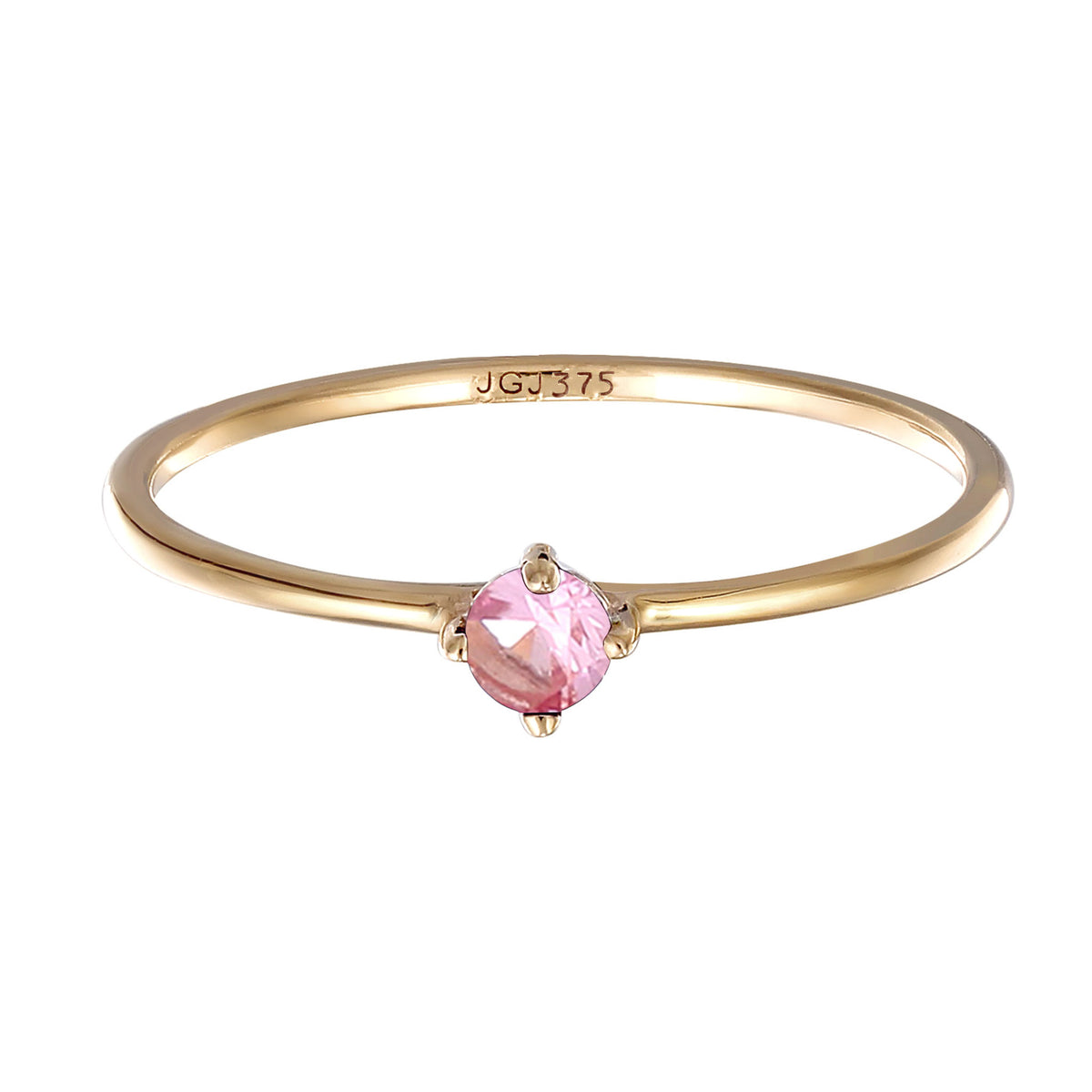 Gold - Elli PREMIUM | Ring | Synthetischer Saphir Rosa | 375 Gelbgold