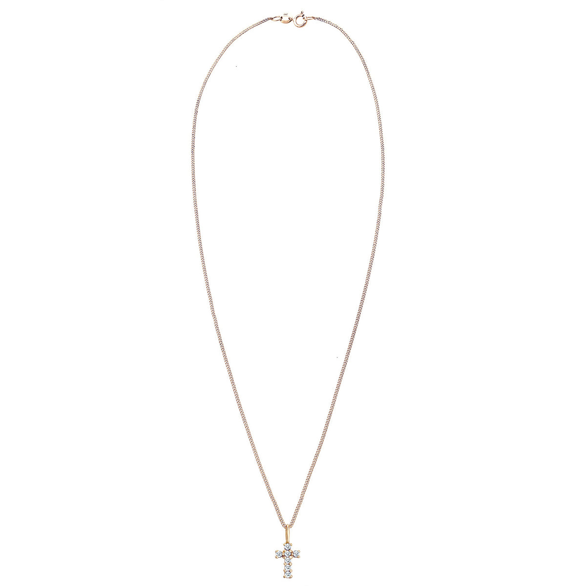 Gold - Elli DIAMONDS | Halskette Kreuz | Diamant (Weiß, 0.105 ct) | 585 Gelbgold
