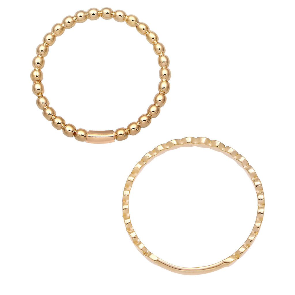 Gold - Elli PREMIUM | Ringset | Kugel Design | 375 Gelbgold