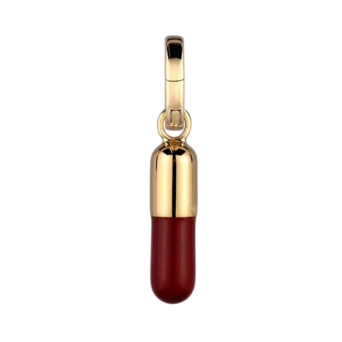 Gold - Elli | Charm Kapsel Love | Emaille (Rot) | 925 Sterling Silber vergoldet