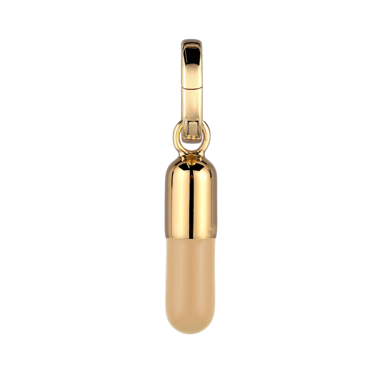 Gold - Elli | Charm Kapsel Love | Emaille (Beige) | 925 Sterling Silber vergoldet