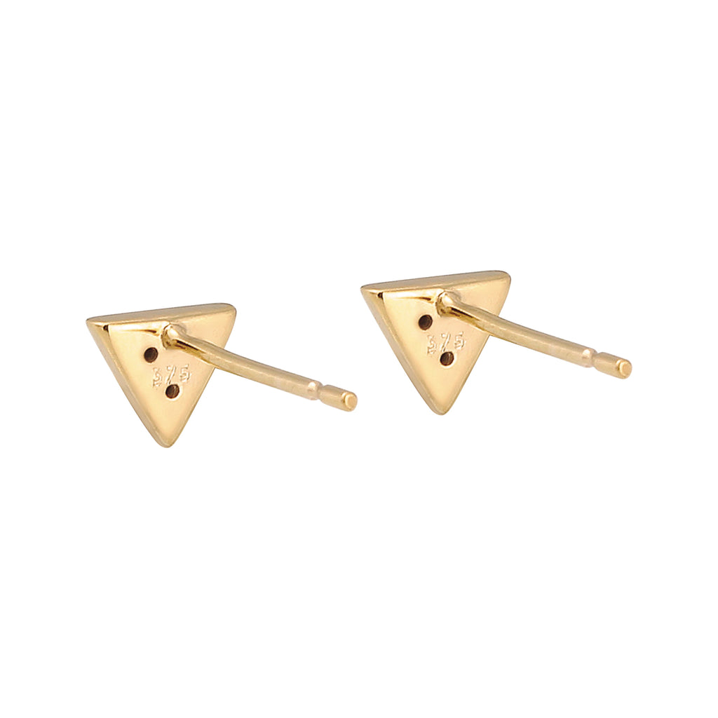 Gold - Elli PREMIUM | Ohrstecker Dreieck | Saphir (Pink, 0.09 ct) | 375 Gelbgold