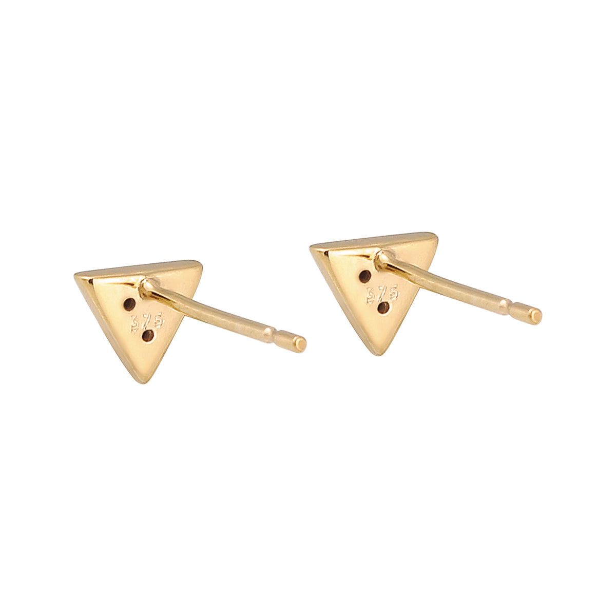 Gold - Elli PREMIUM | Ohrstecker Dreieck | Saphir (Pink, 0.09 ct) | 375 Gelbgold