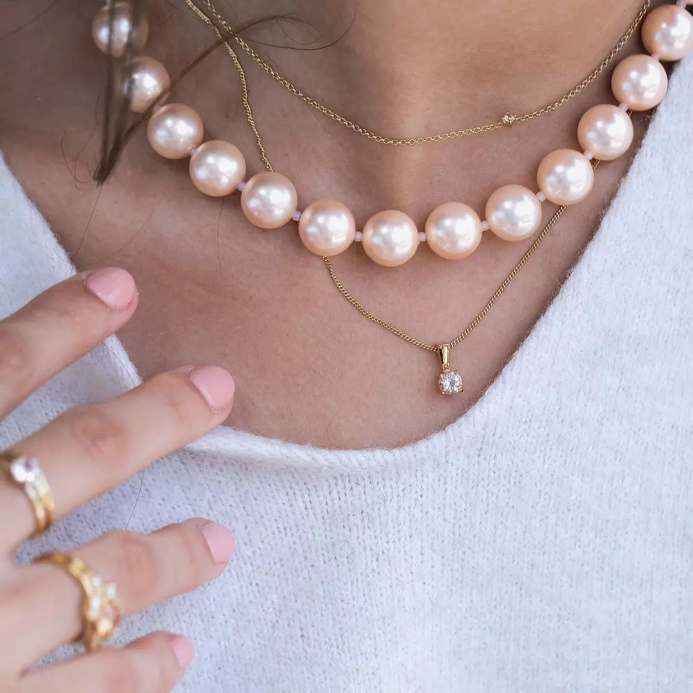 Perlen-Halskette | Muschelkernperlen
