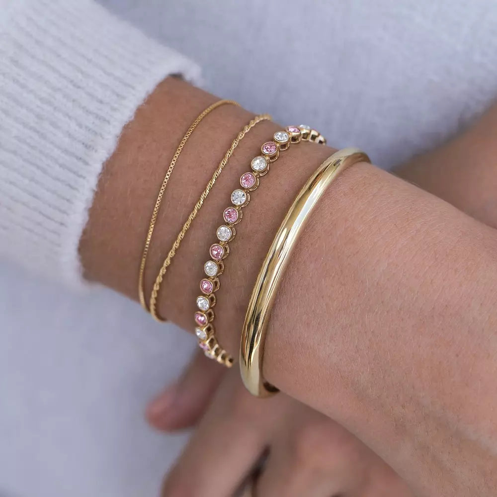 Tennis-Armband Kristalle Rose 925 Silber
