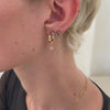 Earstack in Gold mit Ohrhänger und Ohrstecker 