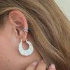 Silberener Earcuff und Ohrring in Wellenform 